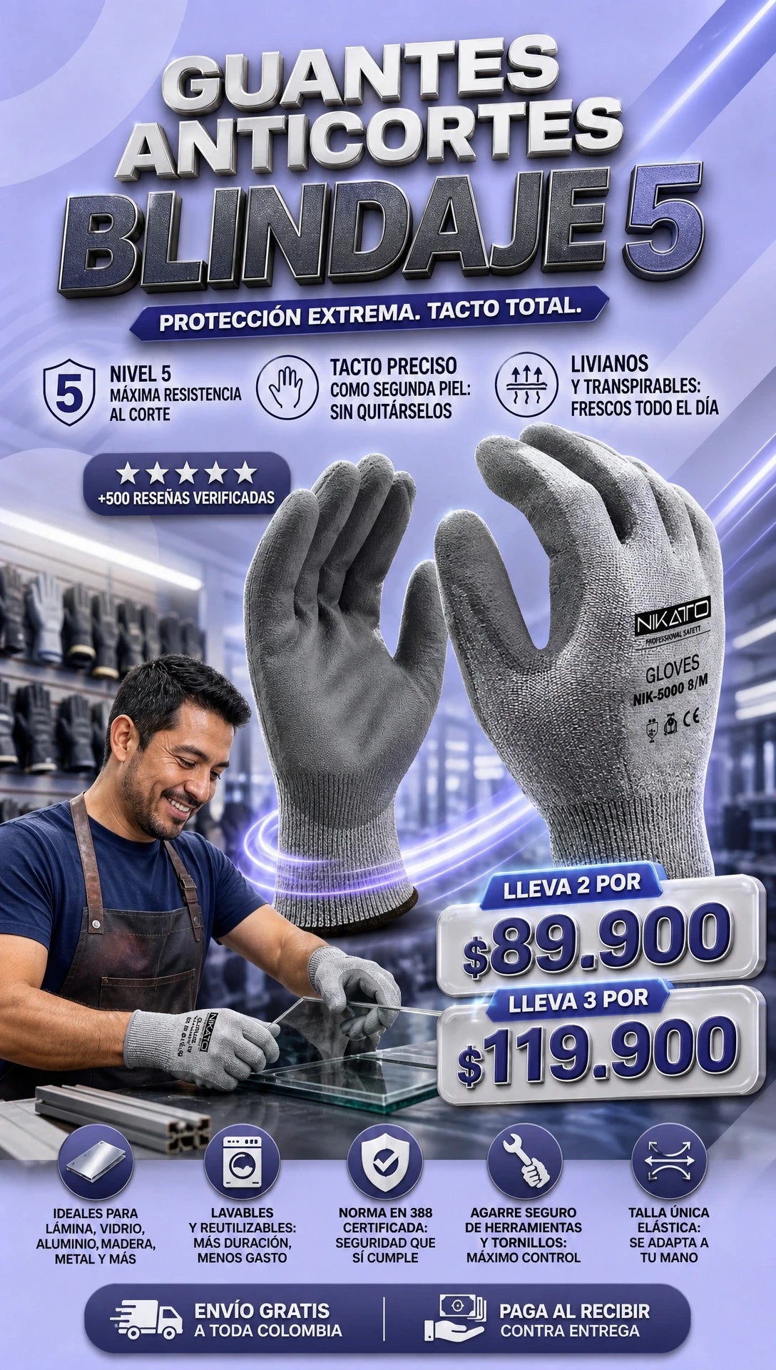 Guantes Anticortes Blindaje 5