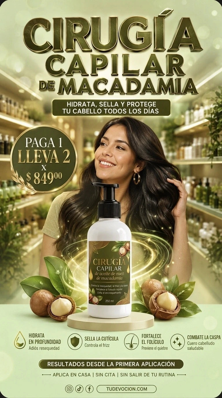 Cirugia Capilar De Aceite De Nuez Macadamia